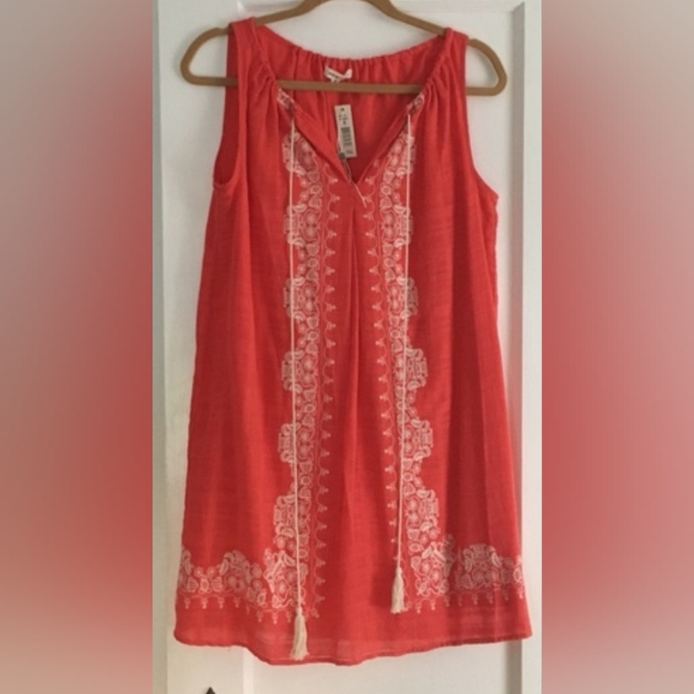 Max Studios Embroidery Linen dress size XL